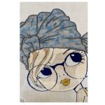 فرش کودک طرح دختر دوچرخه سوار