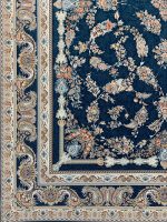 فرش ماشینی 1500 شانه طرح افشان آبی مارین - تصویر 2