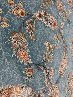 فرش ماشینی 1500 شانه طرح افشان آبی الماسی - تصویر 3