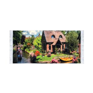 تابلو فرش کلاریس طرح کلبه رودخانه