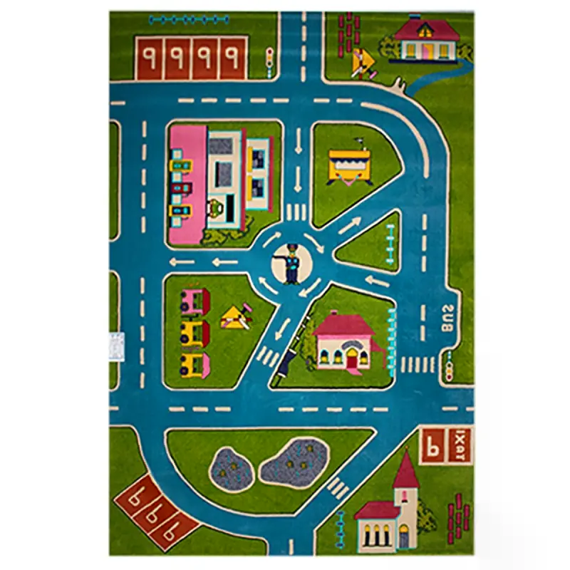 فرش اتاق کودک طرح خیابان شهر