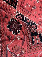 فرش بلوچ قرمز اناری طر ح ترکمن کد B310 - تصویر 2