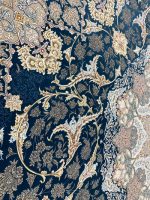 فرش ماشینی 1500 شانه طرح نائین آبی مارین - تصویر 3