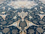 فرش ماشینی 1500 شانه طرح نائین آبی مارین - تصویر 4