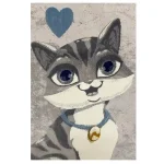 فرش کودک طرح گربه و ماه کد SB942 - تصویر 2