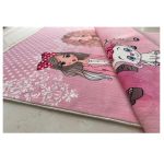 فرش کودک اختصاصی دختر موفرفری صورتی - تصویر 5