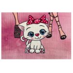 فرش کودک اختصاصی دختر موفرفری صورتی - تصویر 2