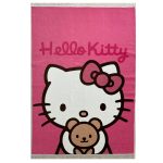 فرش کودک طرح کیتی صورتی