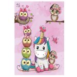 فرش کودک جغد دکوفان صورتی