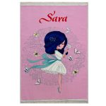 فرش کودک اختصاصی طرح پری و پروانه صورتی