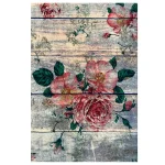 فرش فانتزی طرح گل زمینه نسکافه ایی کد100452 - تصویر 2