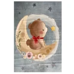 فرش خرس وماه زمینه دودی کد100289 - تصویر 2