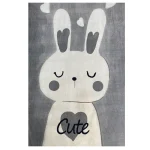 فرش کودک خرگوش زمینه طوسی کد100286 - تصویر 2