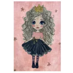 فرش کودک دختر موفرفری صورتی کد100285 - تصویر 2