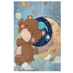 فرش کودک طرح خرس وماه کد100288 - تصویر 2