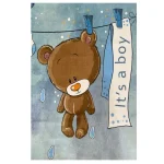 فرش کودک خرس قهوه ایی بندرخت کد100262 - تصویر 2