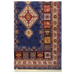 فرش گبه زمینه آبی کاربنی کد H50204