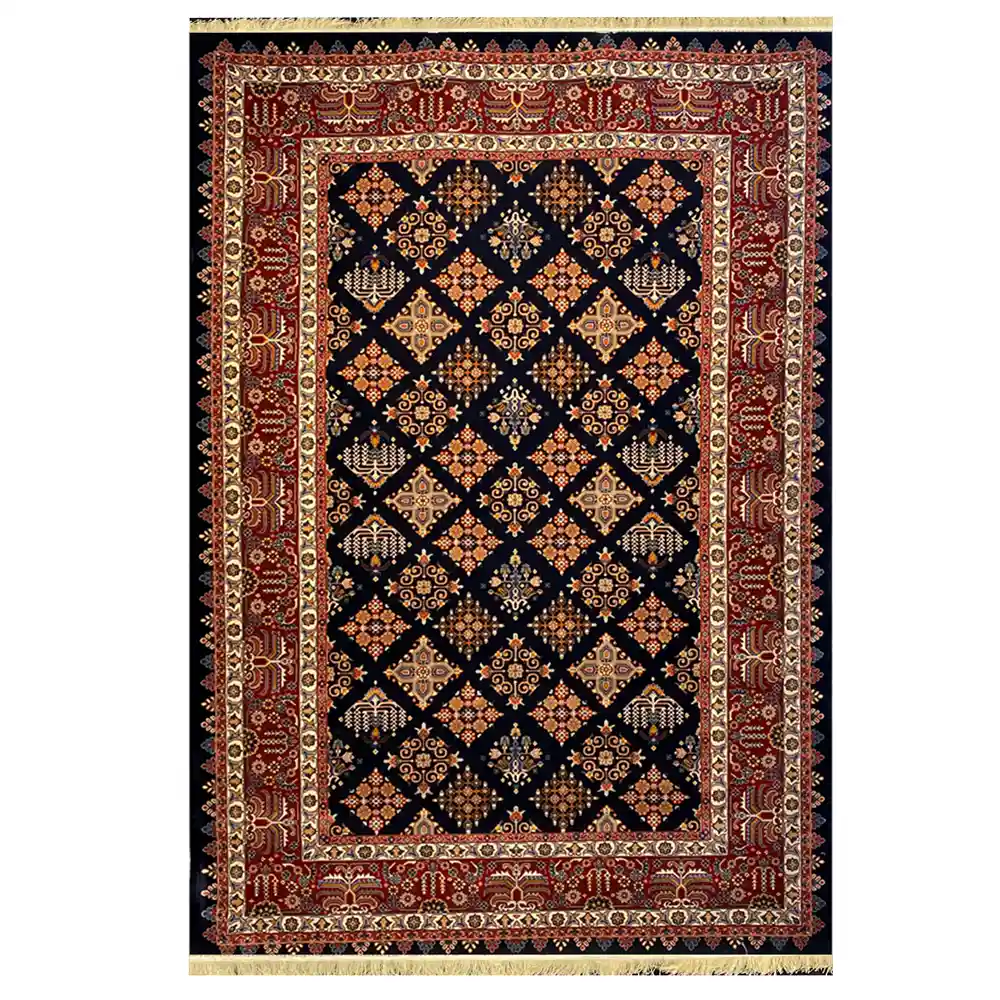 فرش گبه زمینه سرمه ایی کد H50206 فرش گبه زمینه سرمه ایی کد H50206