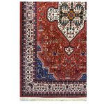 فرش گبه زمینه لاکی کد H50201