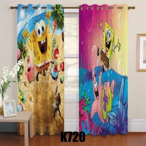 ست فرش و پرده باب اسفنجی وپاتریک F311