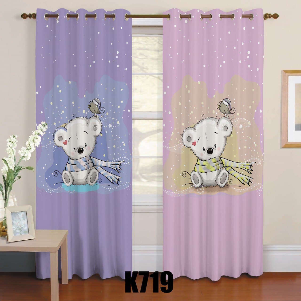 ست فرش و پرده خرس شالدار F312 ست فرش و پرده خرس شالدار F312