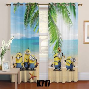 ست فرش و پرده طرح مینیون F303