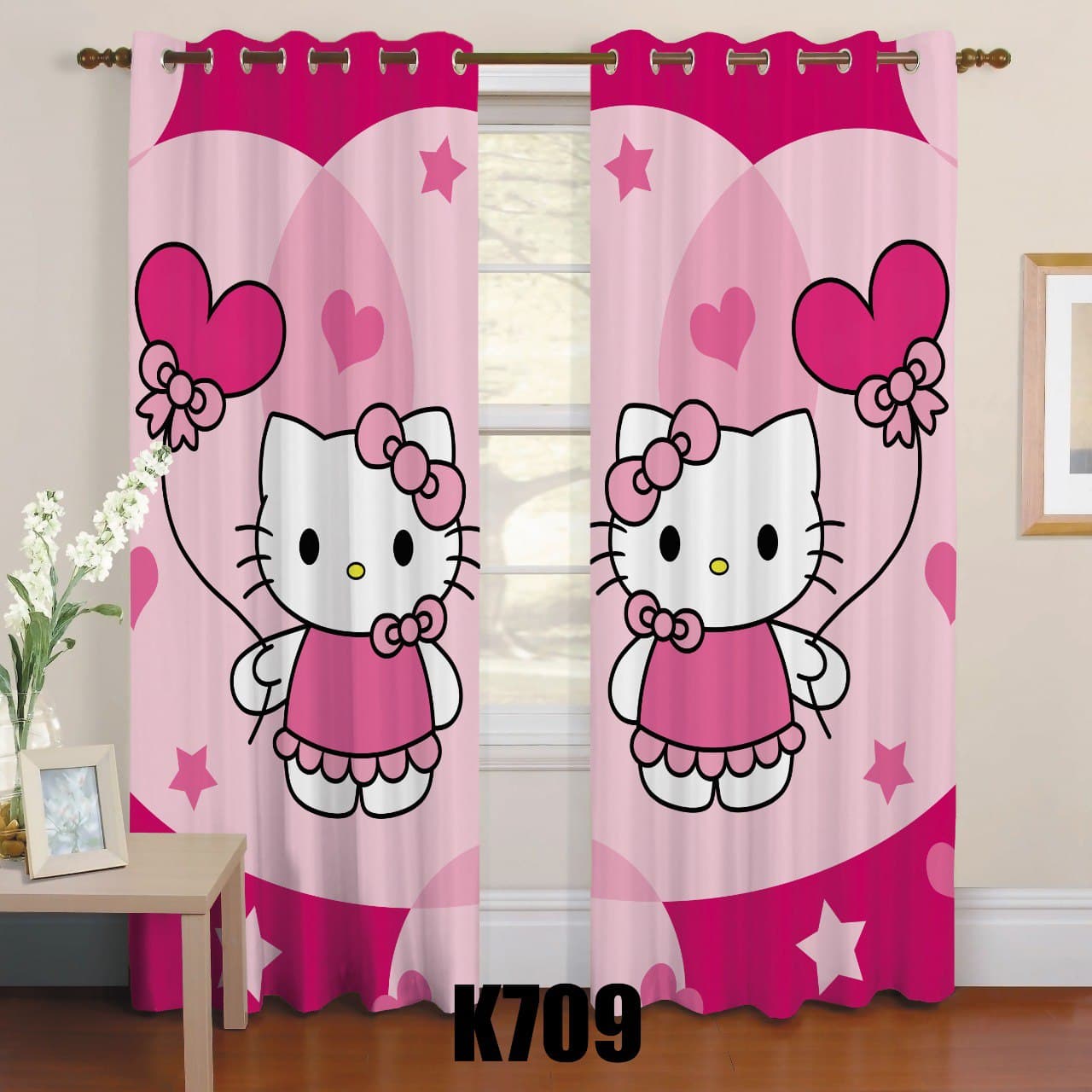 ست فرش و پرده طرح کیتی F315 ست فرش پرده طرح کیتی F315