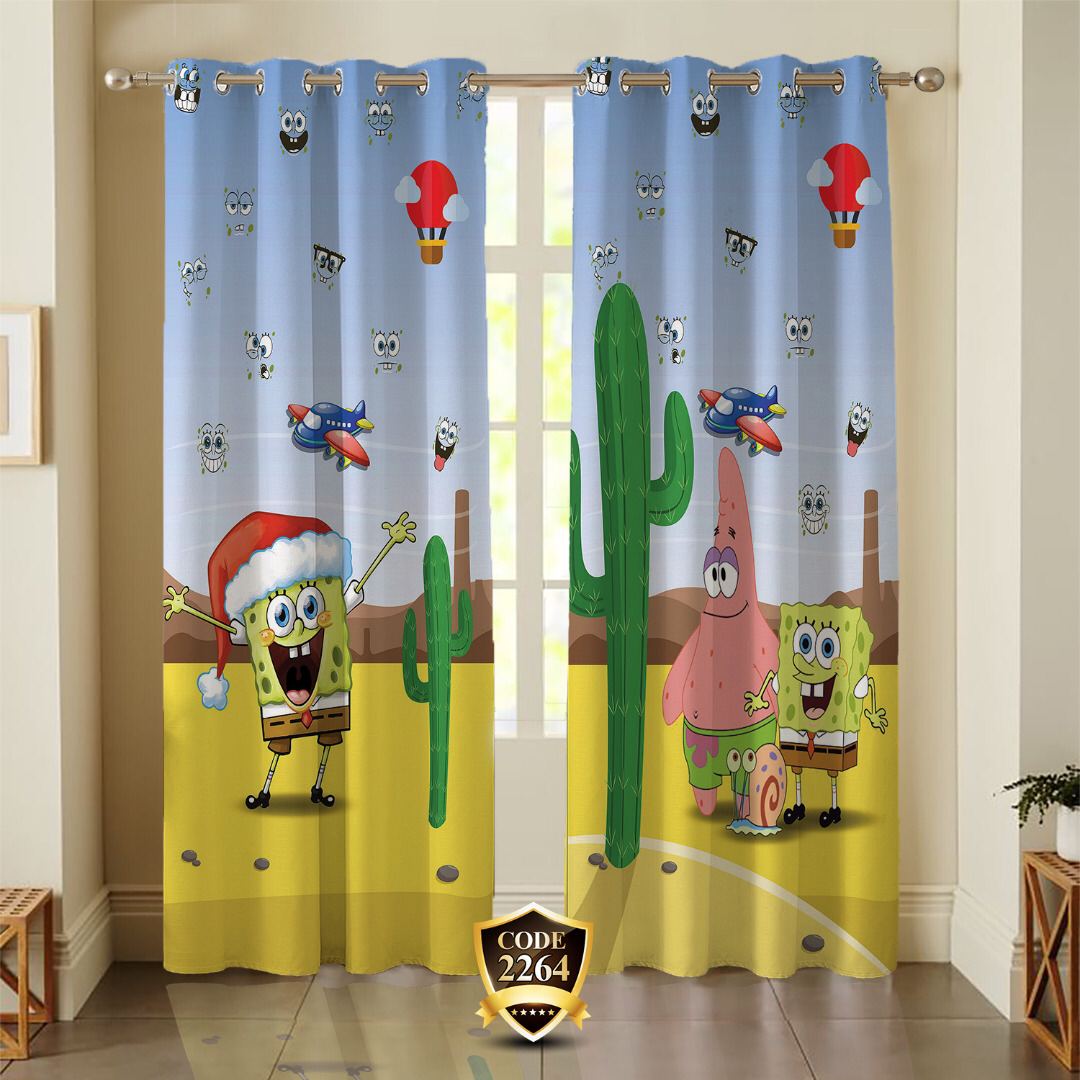 ست فرش پرده باب اسفنجی پاتریک B358 ست فرش پرده باب اسفنجی پاتریک B358