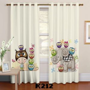 ست فرش پرده جغدهای رنگی F347