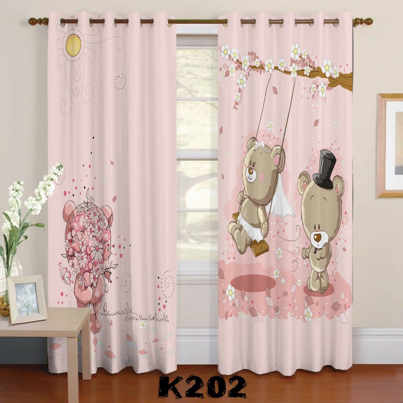 ست فرش پرده خرس تدی F345 ست فرش پرده خرس تدی F345