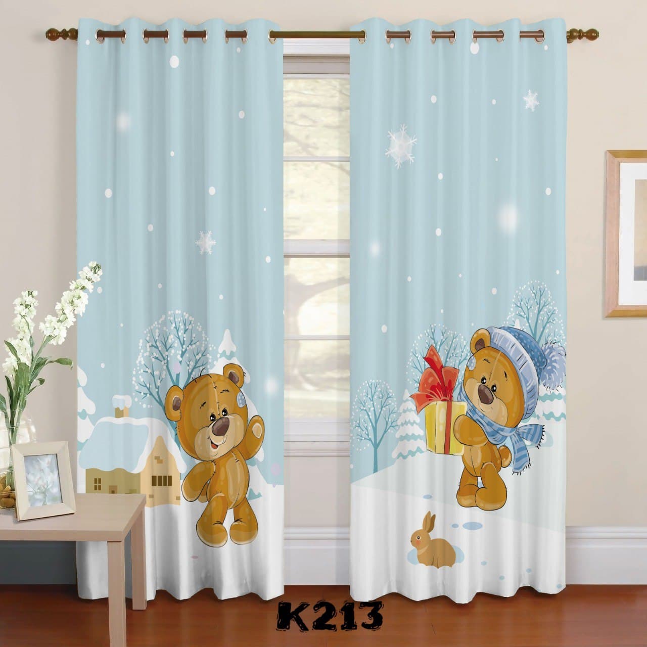 ست فرش پرده خرس قطبی F333 ست فرش پرده خرس قطبی F333