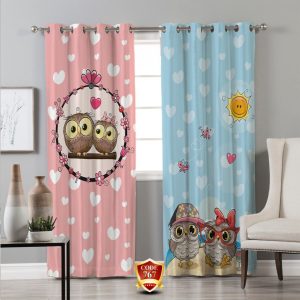 ست فرش پرده طرح جغد دکوفان B376