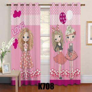 ست فرش پرده طرح دخترانه F335