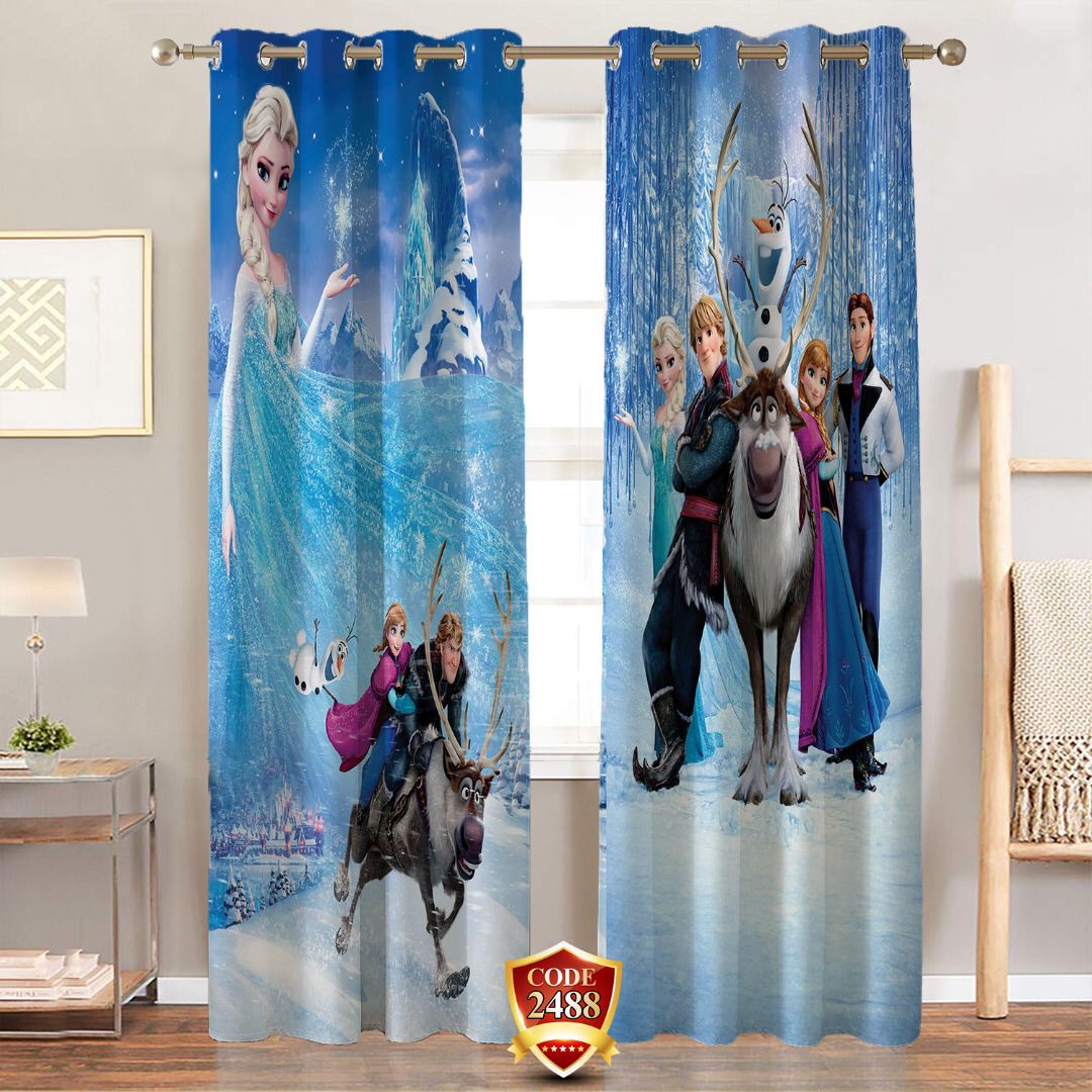 ست فرش پرده طرح فروزن B363 ست فرش پرده طرح فروزن B363