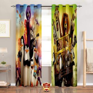 ست فرش پرده طرح ماداگاسکار B378