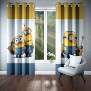 ست فرش پرده طرح مینیون B372