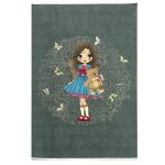 فرش کودک اختصاصی دختر پروانه طوسی