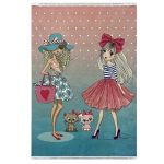 فرش کودک اختصاصی دخترموفرفری وگربه