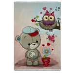 فرش کودک اختصاصی طرح خرس وجغد