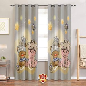 ست فرش پرده خرس ونوزاد کدB397