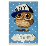 فرش اختصاصی جغد دکوفان آبی کد1019