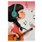 فرش اختصاصی دخترگیتارزن کد1021 - تصویر 3