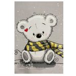 فرش کودک چاپی خرس شال دار کد1024