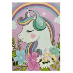 فرش کودک چاپی اسب تک شاخ کد1029 - تصویر 2