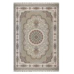 فرش ۷۰۰ شانه کاشان زمینه خاکستری SH-714