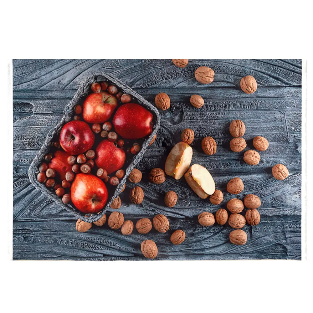 فرش آشپزخانه طرح سیب و گردو کد 101406 فرش آشپزخانه طرح سیب و گردو کد 101406