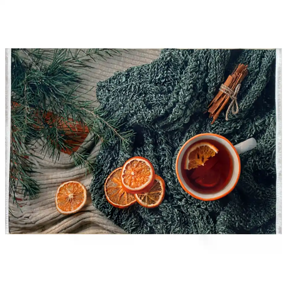 فرش آشپزخانه طرح چای و میوه کد 101413 فرش آشپزخانه طرح چای و میوه کد 101413