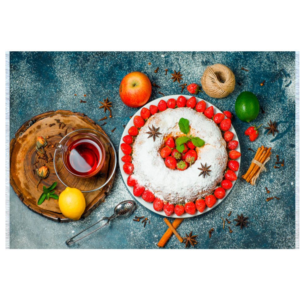 فرش آشپزخانه طرح چای و کیک کد 101418 فرش آشپزخانه طرح چای و کیک کد 101418