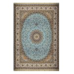 فرش ماشینی ۱۲۰۰شانه زمینه آبی کدSH-1241