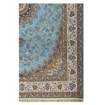 فرش ماشینی ۱۲۰۰شانه زمینه آبی کدSH-1241